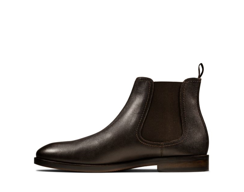 Clarks Oliver Top Chelsea Boots Dark Brown Men - India F2Q5059-E3