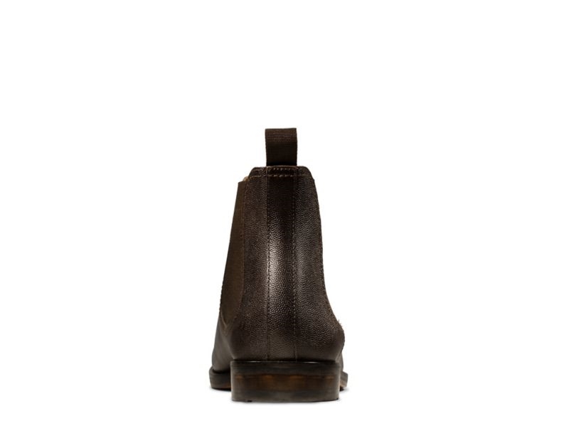 Clarks Oliver Top Chelsea Boots Dark Brown Men - India F2Q5059-E3
