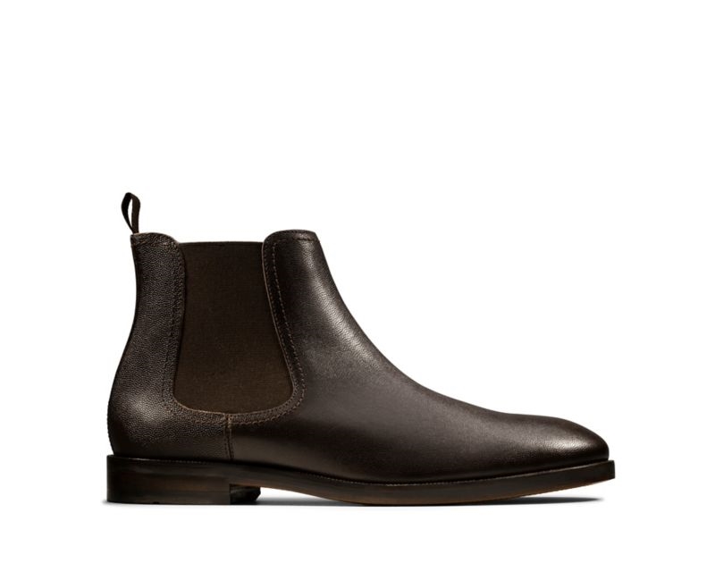 Clarks Oliver Top Chelsea Boots Dark Brown Men - India F2Q5059-E3