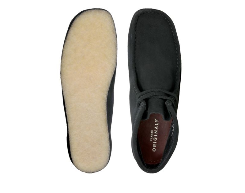 Clarks Originals Wallabee Boots Black Men - India K6U4521-D5
