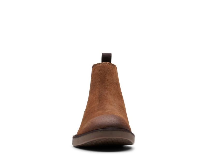 Clarks Paulson Up Chelsea Boots Dark Brown Men - India M9Q2496-M6