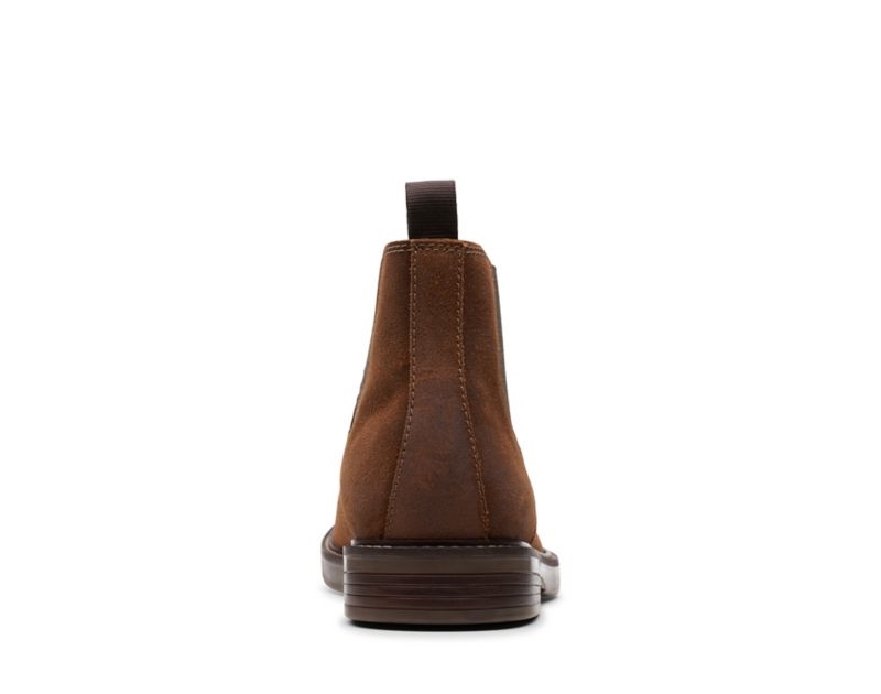 Clarks Paulson Up Chelsea Boots Dark Brown Men - India M9Q2496-M6