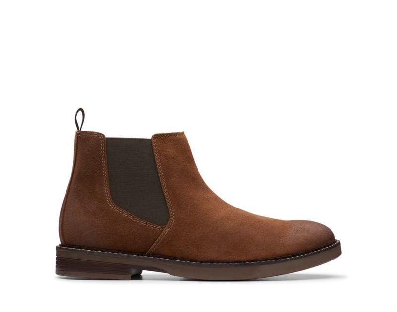 Clarks Paulson Up Chelsea Boots Dark Brown Men - India M9Q2496-M6