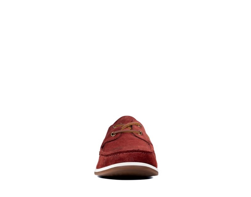 Clarks Pickwell Sail Boat Shoes Red Men - India L6I4062-W7