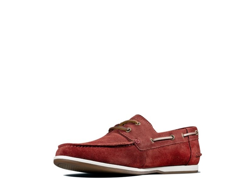 Clarks Pickwell Sail Boat Shoes Red Men - India L6I4062-W7