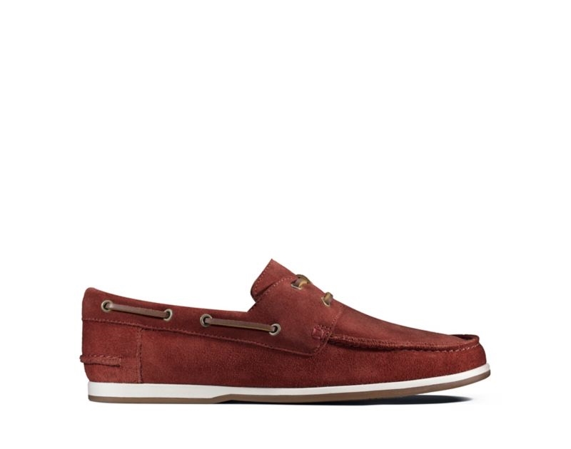 Clarks Pickwell Sail Boat Shoes Red Men - India L6I4062-W7