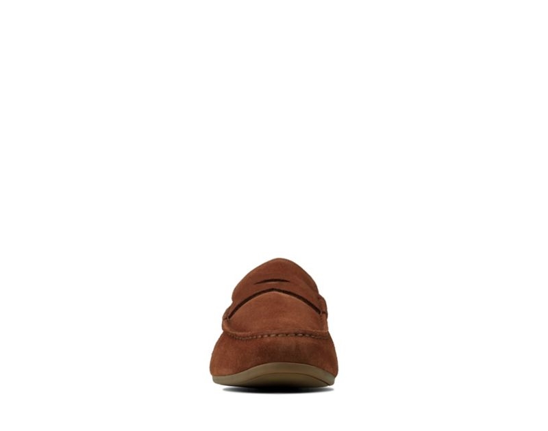 Clarks Reazor Penny Loafers Brown Men - India L2V7160-S3