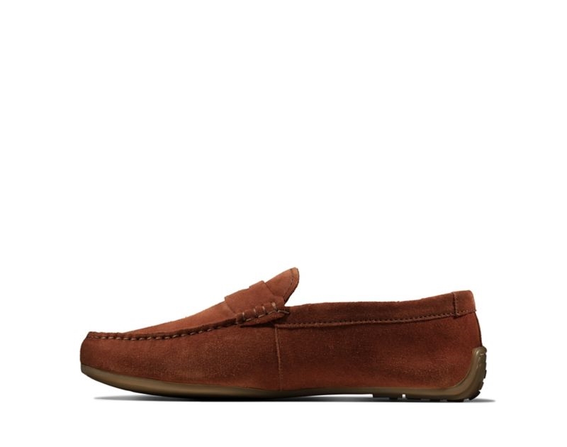 Clarks Reazor Penny Loafers Brown Men - India L2V7160-S3