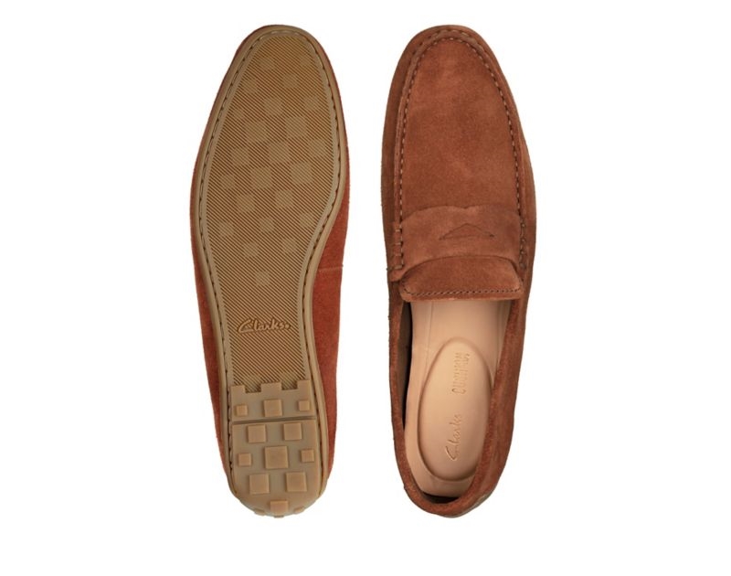 Clarks Reazor Penny Loafers Brown Men - India L2V7160-S3