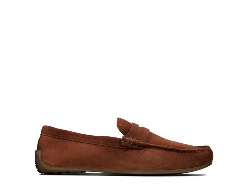 Clarks Reazor Penny Loafers Brown Men - India L2V7160-S3