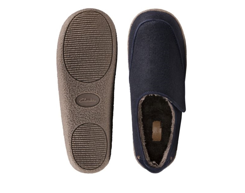 Clarks Relaxed Charm Slippers Navy Men - India S4J8666-P0