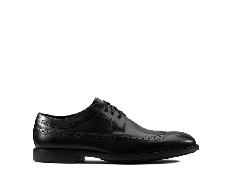 Clarks Ronnie Limit Brogues Black Men - India F8Q6810-K8