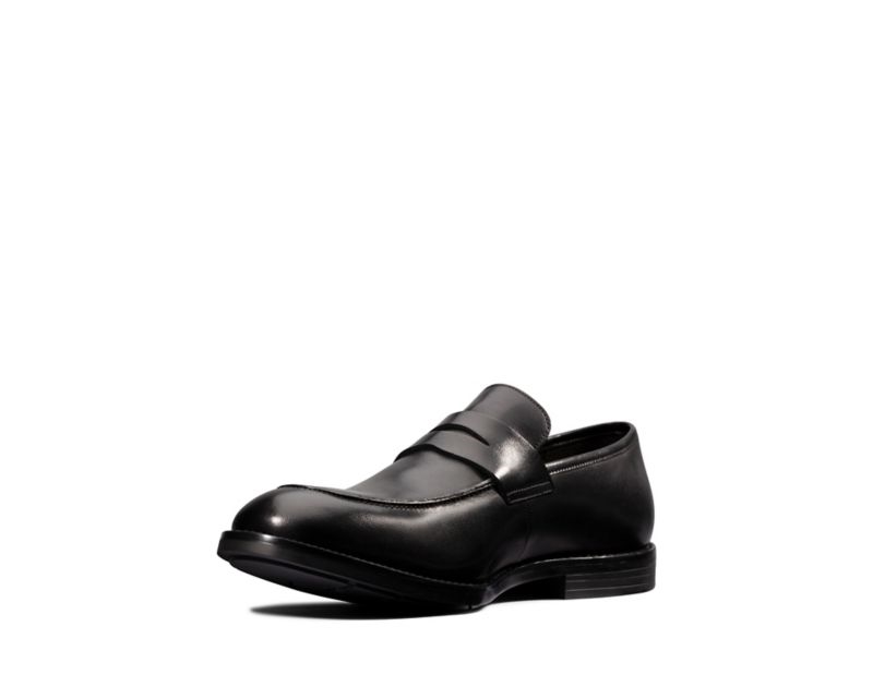 Clarks Ronnie Step Loafers Black Men - India A0N1681-O1