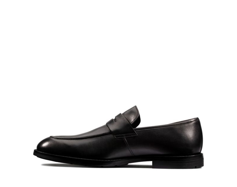 Clarks Ronnie Step Loafers Black Men - India A0N1681-O1