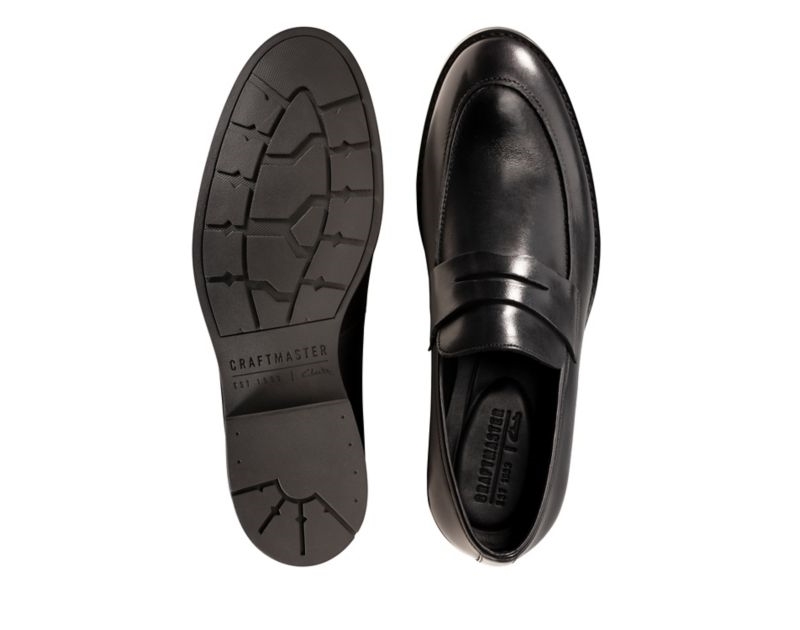 Clarks Ronnie Step Loafers Black Men - India A0N1681-O1