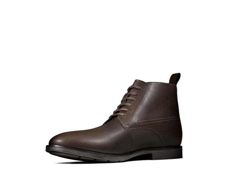 Clarks Ronnie Up Gore-tex Boots Ankle Boots Dark Brown Men - India U2U9134-U8