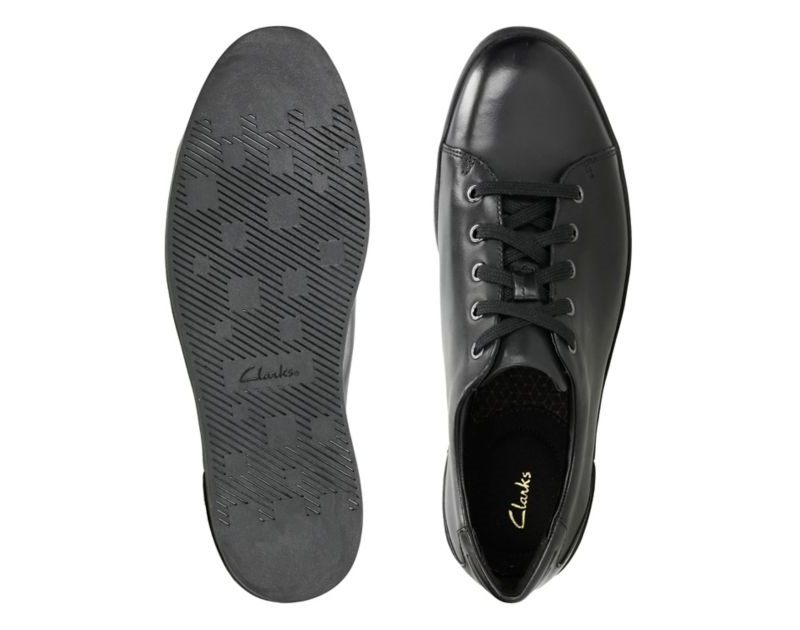 Clarks Stanway Lace Trainers Black Shoes Black Men - India R3D6199-D0