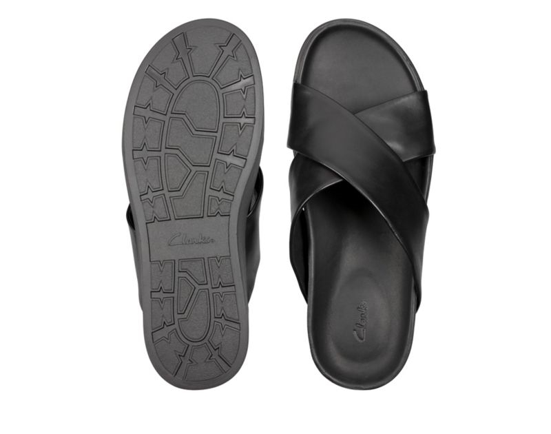 Clarks Sunder Cross Sandals Black Men - India V3R0475-Q3