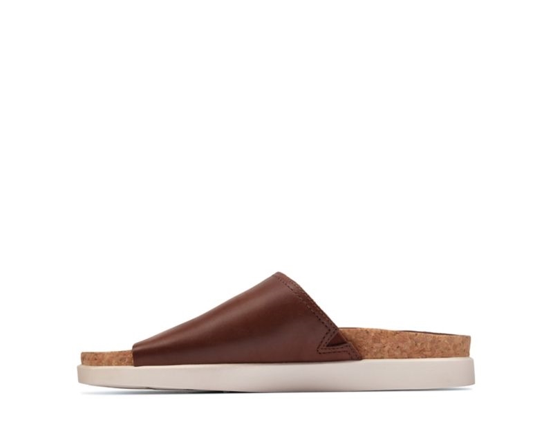 Clarks Sunder Slide Sandals Brown Men - India N1B6517-O5