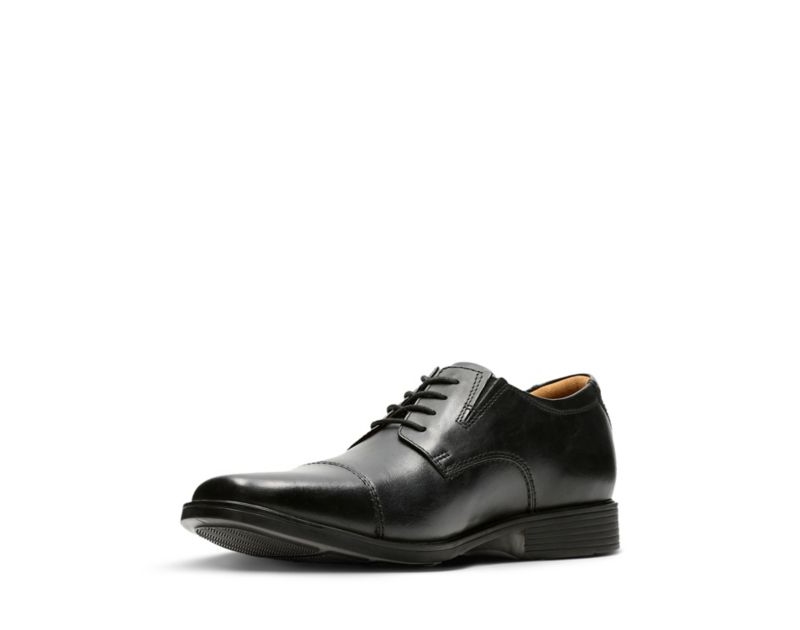 Clarks Tilden Cap Lace-up Shoes Wide Fit Shoes Black Men - India U0R9519-Z5