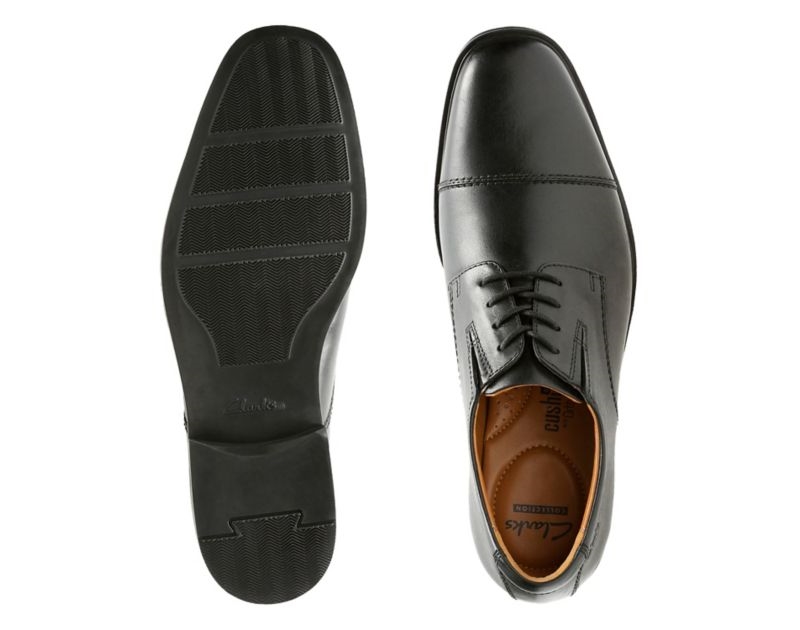 Clarks Tilden Cap Lace-up Shoes Wide Fit Shoes Black Men - India U0R9519-Z5