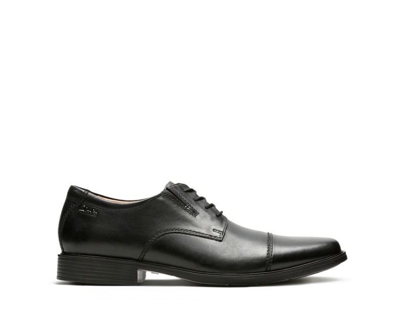 Clarks Tilden Cap Lace-up Shoes Wide Fit Shoes Black Men - India U0R9519-Z5