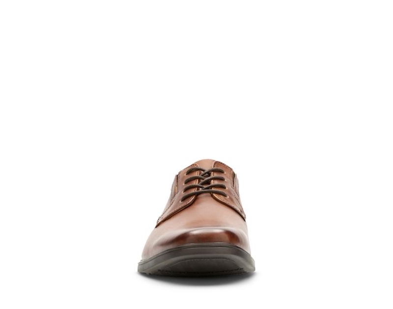 Clarks Tilden Plain Derby Shoes Wide Fit Shoes Dark Brown Men - India N7I7909-G1