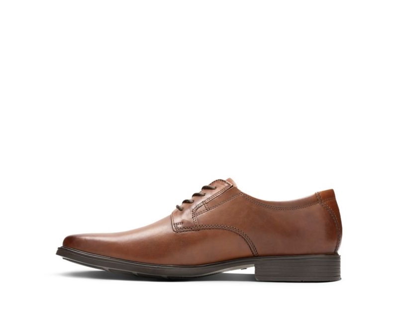 Clarks Tilden Plain Derby Shoes Wide Fit Shoes Dark Brown Men - India N7I7909-G1