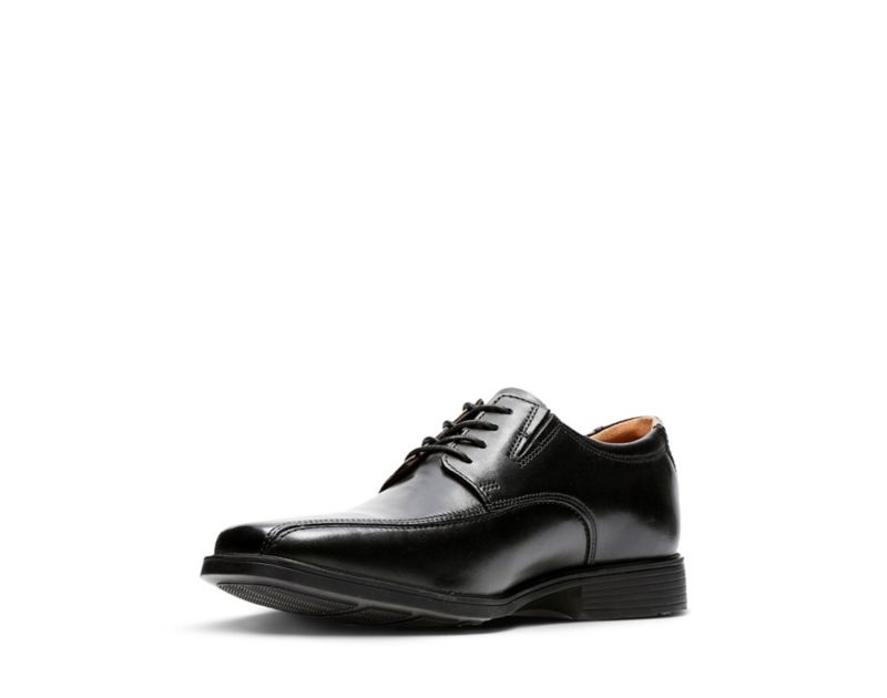Clarks Tilden Walk Derby Shoes Wide Fit Shoes Black Men - India T6R3982-C6