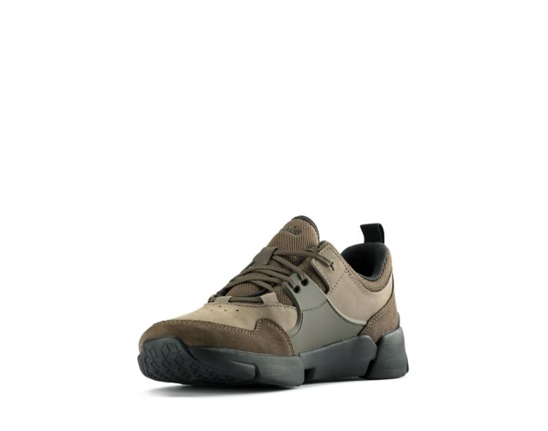 Clarks Tri Active Lace Trainers Dark Olive Men - India M9A9376-Y1