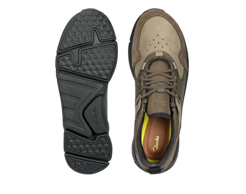 Clarks Tri Active Lace Trainers Dark Olive Men - India M9A9376-Y1