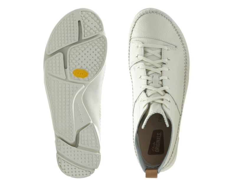 Clarks Trigenic Flex Trainers White Men - India U3G2450-W4