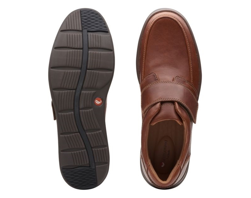 Clarks Un Abode Strap Work Shoes Wide Fit Shoes Dark Brown Men - India N6I5829-O6