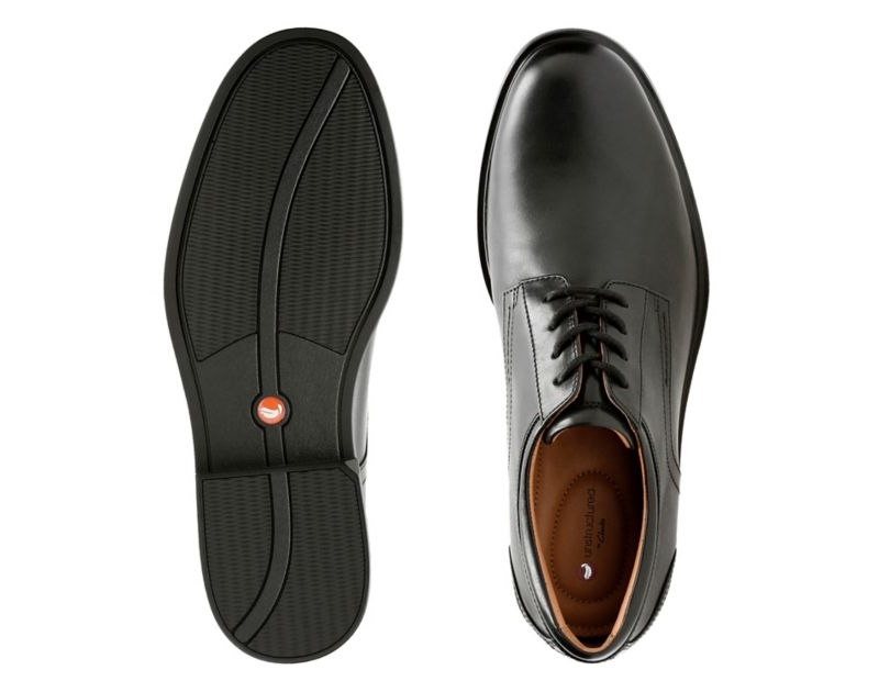 Clarks Un Aldric Lace Brogues Wide Fit Shoes Black Men - India W5R6345-D5