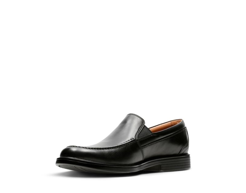 Clarks Un Aldric Slip Loafers Wide Fit Shoes Black Men - India U5S4609-N6