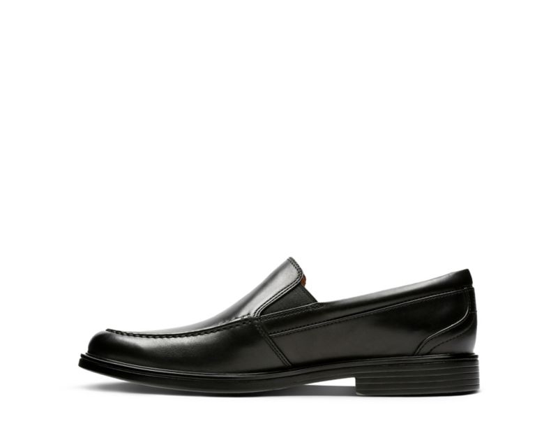 Clarks Un Aldric Slip Loafers Wide Fit Shoes Black Men - India U5S4609-N6