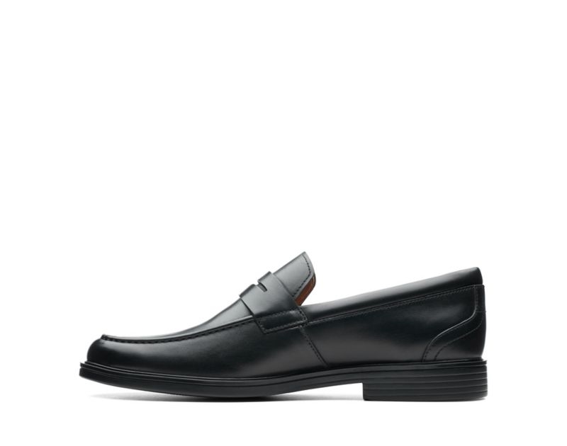 Clarks Un Aldric Step Loafers Wide Fit Shoes Black Men - India H9O1879-W9