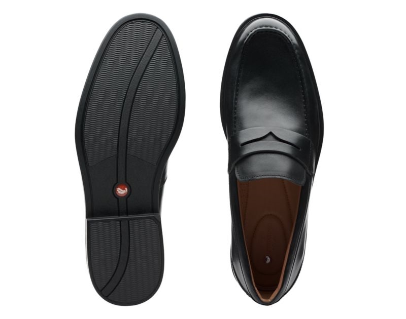 Clarks Un Aldric Step Loafers Wide Fit Shoes Black Men - India H9O1879-W9