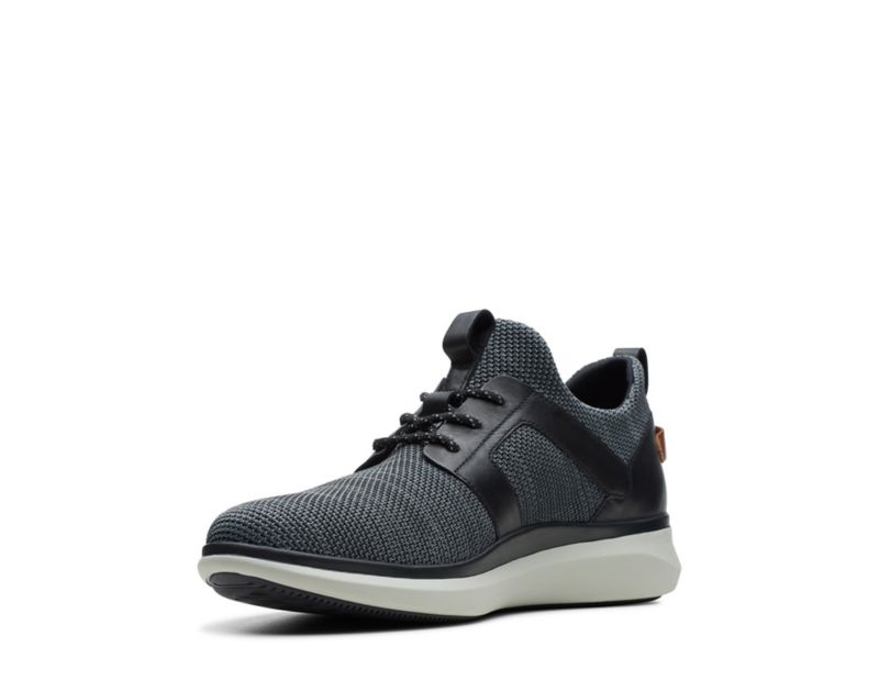 Clarks Un Globe Lace Trainers Black Men - India D1M8501-Q3
