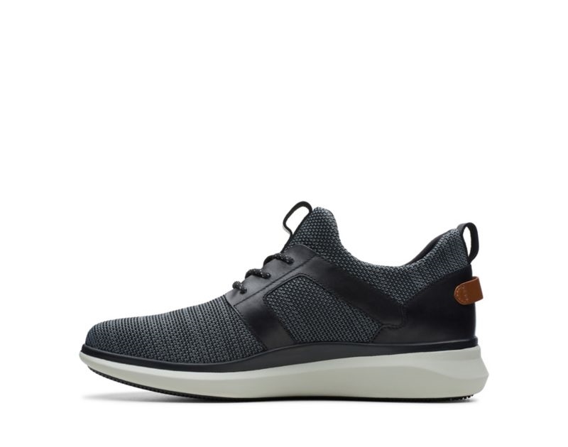 Clarks Un Globe Lace Trainers Black Men - India D1M8501-Q3