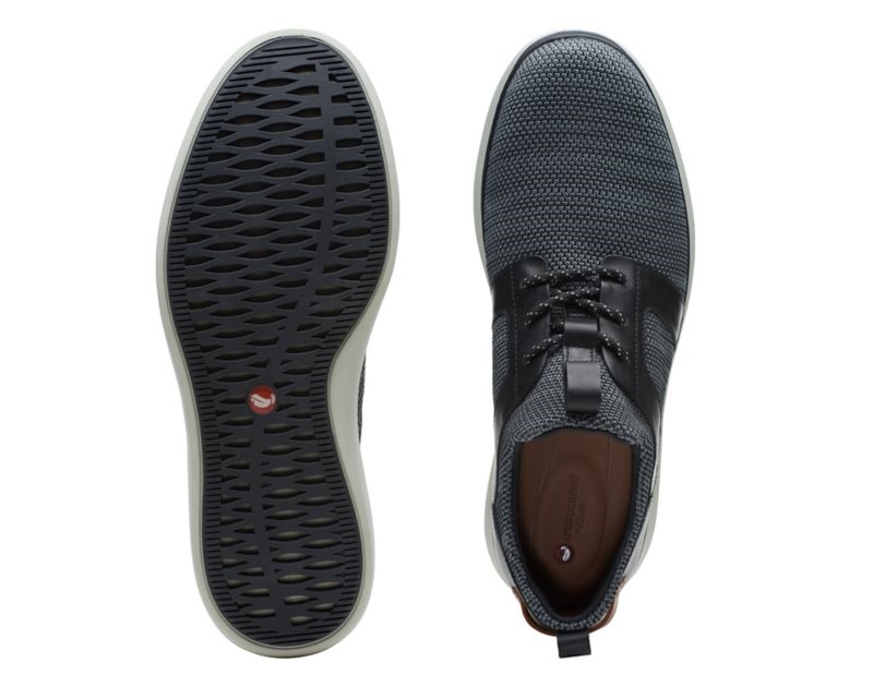 Clarks Un Globe Lace Trainers Black Men - India D1M8501-Q3