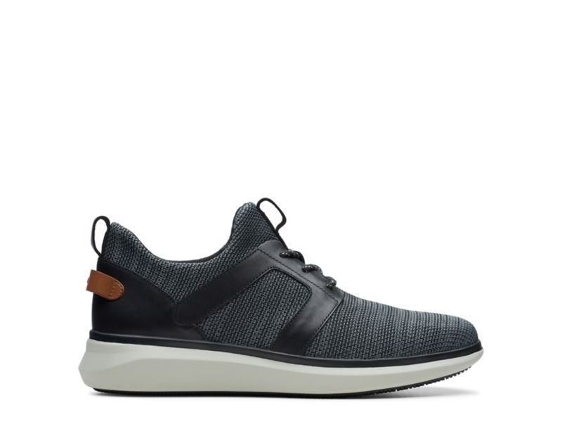Clarks Un Globe Lace Trainers Black Men - India D1M8501-Q3
