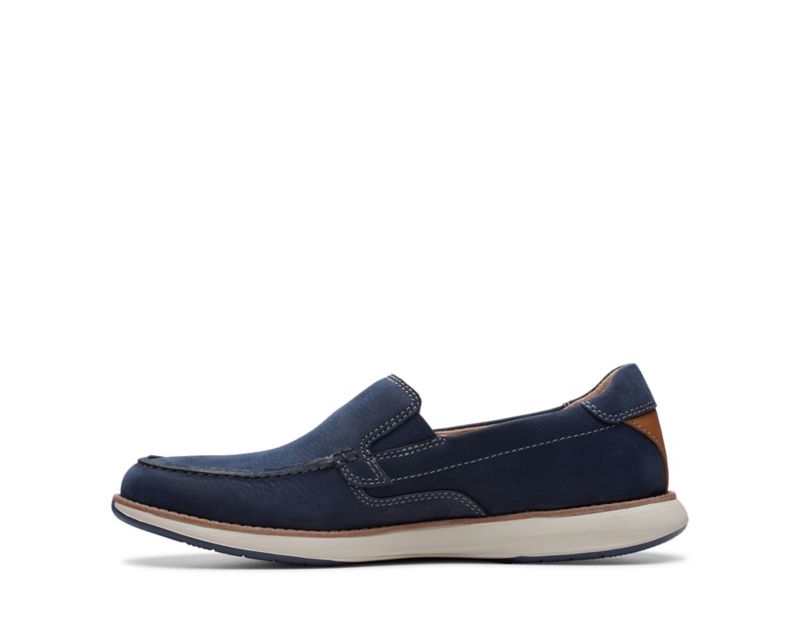 Clarks Un Pilot Step Loafers Navy Men - India R5H0067-W5