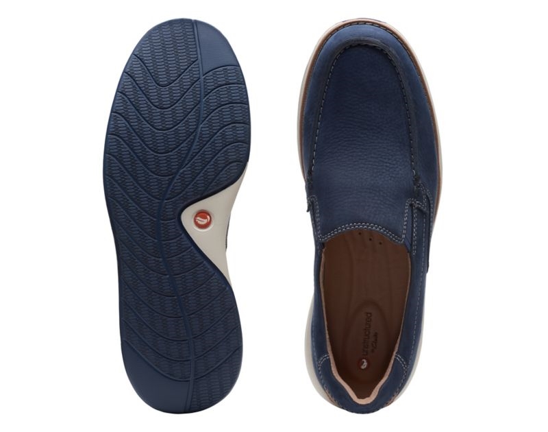 Clarks Un Pilot Step Loafers Navy Men - India R5H0067-W5