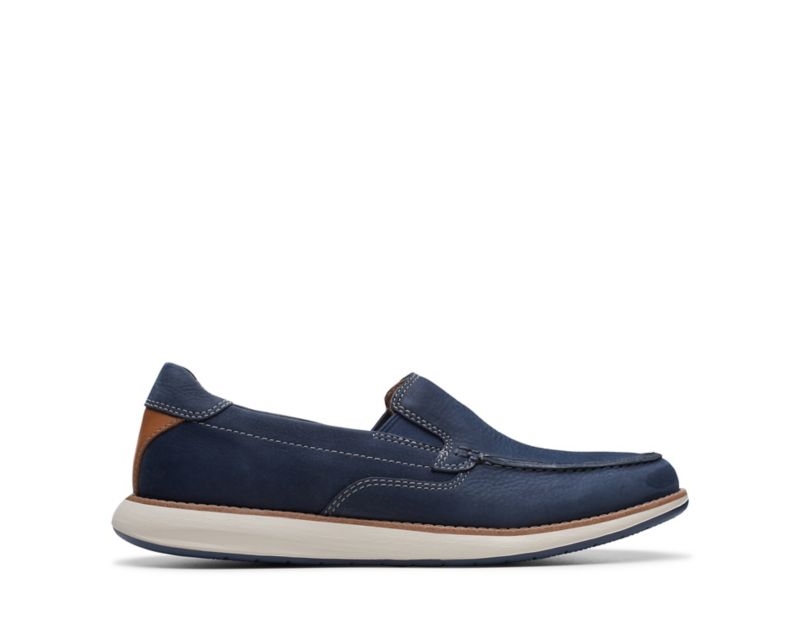 Clarks Un Pilot Step Loafers Navy Men - India R5H0067-W5