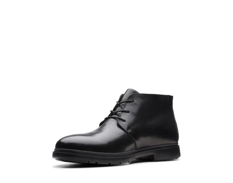 Clarks Un Tailor Mid Desert Boots Black Men - India N4X8092-Q9