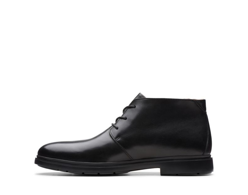 Clarks Un Tailor Mid Desert Boots Black Men - India N4X8092-Q9