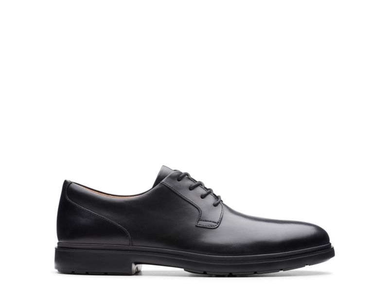 Clarks Un Tailor Tie Brogues Black Shoes Black Men - India Y5O0371-D2