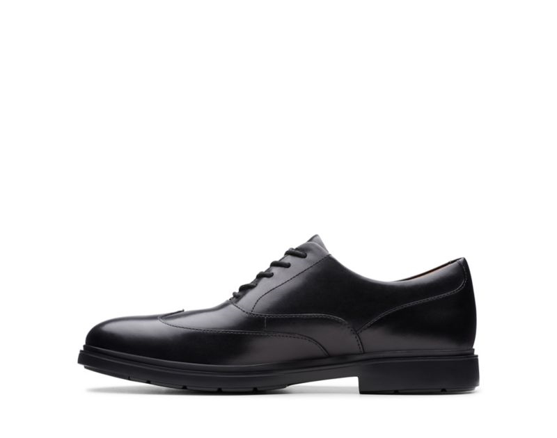 Clarks Un Tailor Wing Brogues Black Shoes Black Men - India B8R0187-O5