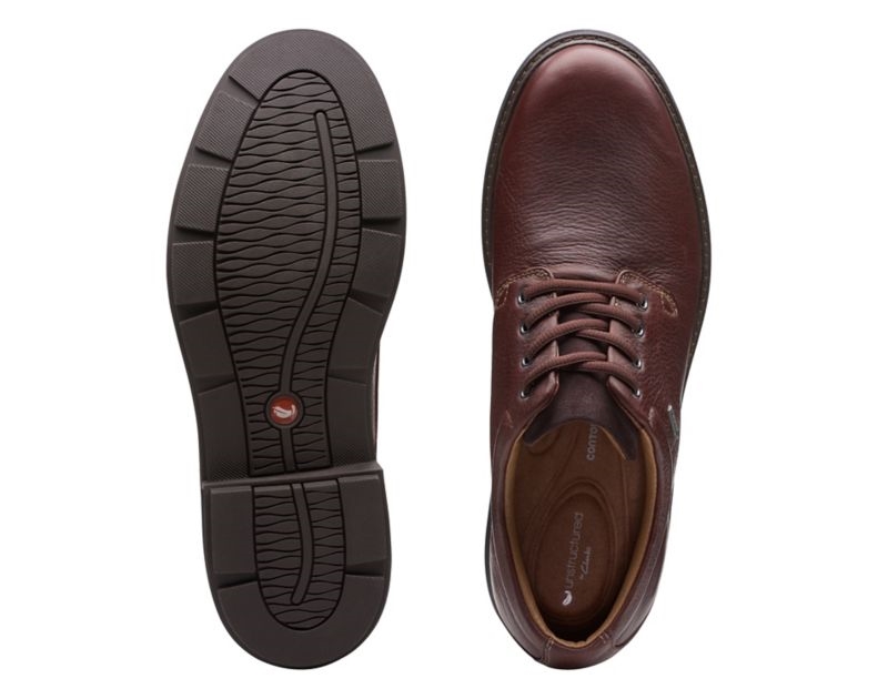 Clarks Un Tread Lo Gore-tex Brogues Black Shoes Dark Brown Men - India X6Y5977-K7
